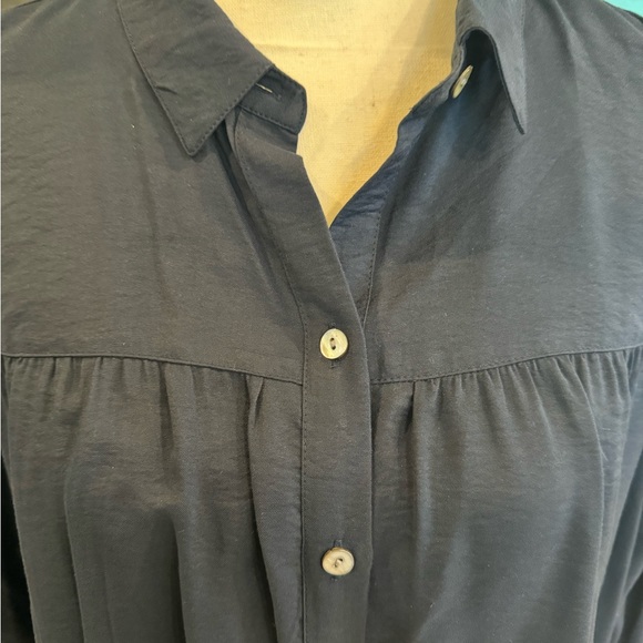 J Jill Button Front Three Tiered Dress Size MP Navy - Picture 3 of 8